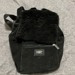 UGG black suede mini backpack